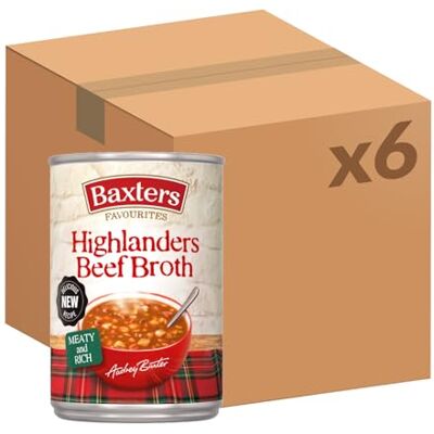 Baxters Favourites Highlanders Beef Broth, Ready-to-Eat Tinned Soup, 400 g (Pack of 6) Baxters Favourites Highlanders Beef Broth, Ready-to-Eat Tinned Soup, 400 g (Pack of 6)