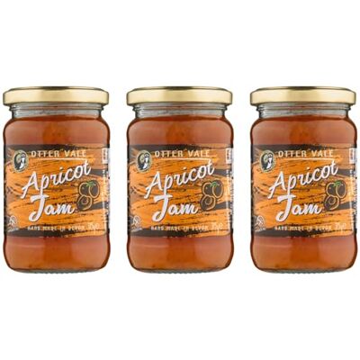 Otter Vale Apricot Jam, great on toast, in cakes and desserts or anywhere you fancy, hand-made in Devon, gluten-free, 315g glass jar x 3 Otter Vale Apricot Jam, great on toast, in cakes and desserts or anywhere you fancy, hand-made in Devon, gluten-free, 315g glass jar x 3