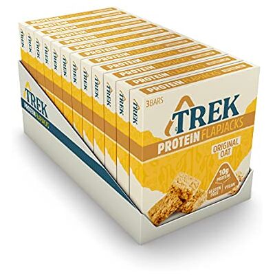 JB's TREK Protein Flapjack Original Oat 16x50g Plant-Based Protein, Vegan Plant-based protein bar for breakfast, lunchboxes or an on-the-go snack; vegan. JB's TREK Protein Flapjack Original Oat 16x50g Plant-Based Protein, Vegan Plant-based protein bar for breakfast, lunchboxes or an on-the-go snack; vegan.