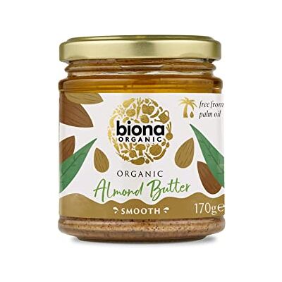 Biona Organic Almond Butter 170g, Pack of 3 100% Organic Almonds, Smooth & Creamy Texture, No Added Palm Oil, Salt or Sugar, Vegan Biona Organic Almond Butter 170g, Pack of 3 100% Organic Almonds, Smooth & Creamy Texture, No Added Palm Oil, Salt or Sugar, Vegan