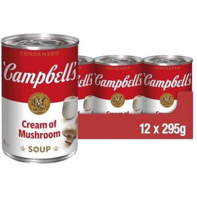 Campbell's Campbells Condensed Soup, Cream of Mushroom Soup, Tinned, 12 Pack Campbell's Campbells Condensed Soup, Cream of Mushroom Soup, Tinned, 12 Pack
