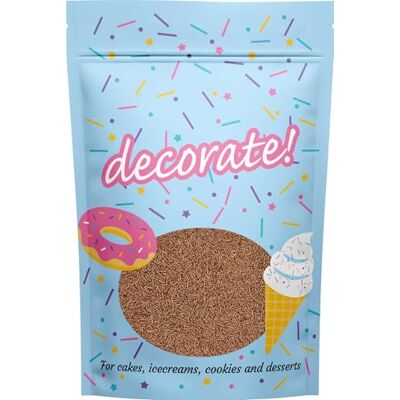 decorate! Matt Strands Light Chocolate Flavoured Cake Topper Sprinkles 500g Edible Vermicelli Cupcake Decorations Ideal for Ice Cream, Cakes, Bakes & Doughnuts decorate! Matt Strands Light Chocolate Flavoured Cake Topper Sprinkles 500g Edible Vermicelli Cupcake Decorations Ideal for Ice Cream, Cakes, Bakes & Doughnuts
