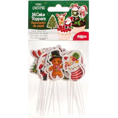 dekora Christmas Cake Picks in 8 Designs Christmas Baking Decoration for Cupcakes, Muffins, Cakes and other Sweet Treats Food-Safe Christmas Bakery Decoration 16 Pieces dekora Christmas Cake Picks in 8 Designs Christmas Baking Decoration for Cupcakes, Muffins, Cakes and other Sweet Treats Food-Safe Christmas Bakery Decoration 16 Pieces