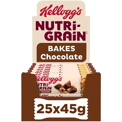 NUTRI-GRAIN Kellogg's Bakes Chocolate Cereal Bake 25x45g NUTRI-GRAIN Kellogg's Bakes Chocolate Cereal Bake 25x45g
