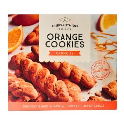 Chrisanthidis Delights Greek Orange Braid Cookies – Traditional Crunchy Biscuits – Authentic Greek Recipe – Baked in Kavala – No Added Preservatives – 300g (Pack of 2) Chrisanthidis Delights Greek Orange Braid Cookies – Traditional Crunchy Biscuits – Authentic Greek Recipe – Baked in Kavala – No Added Preservatives – 300g (Pack of 2)