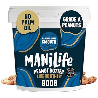 MANÍLIFE ManiLife Original Roast Smooth Natural Peanut Butter 900g High Protein, No Palm Oil & No Added Sugar Made from Single Origin Argentine Grade A Peanuts (packaging may vary) MANÍLIFE ManiLife Original Roast Smooth Natural Peanut Butter 900g High Protein, No Palm Oil & No Added Sugar Made from Single Origin Argentine Grade A Peanuts (packaging may vary)