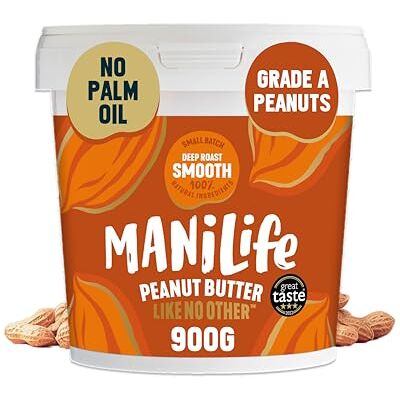 MANÍLIFE ManiLife Deep Roast Smooth Natural Peanut Butter 900g High Protein, No Palm Oil & No Added Sugar Made from Single Origin Argentine Grade A Peanuts (packaging may vary) MANÍLIFE ManiLife Deep Roast Smooth Natural Peanut Butter 900g High Protein, No Palm Oil & No Added Sugar Made from Single Origin Argentine Grade A Peanuts (packaging may vary)