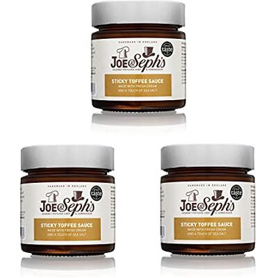 Joe & Seph's Sticky Toffee Caramel Sauce (3x230g) 1 Star Great Taste Award, Caramel Drizzle, Ice Cream Sauce, Caramel Sauce for Coffee, Vegetarian, Home Baking, Cakes, Caramel Syrup Joe & Seph's Sticky Toffee Caramel Sauce (3x230g) 1 Star Great Taste Award, Caramel Drizzle, Ice Cream Sauce, Caramel Sauce for Coffee, Vegetarian, Home Baking, Cakes, Caramel Syrup