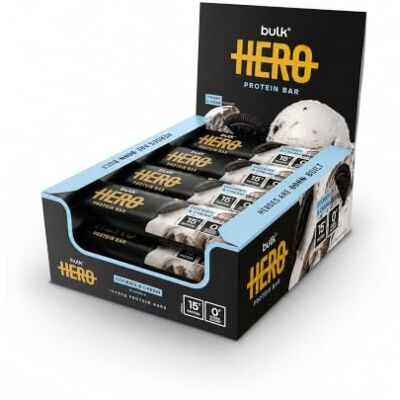 Bulk Hero Protein Bar, Cookies & Cream, 12 Bars Bulk Hero Protein Bar, Cookies & Cream, 12 Bars