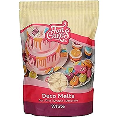 FunCakes Deco Melts White Dip, Drip, Drizzle and Decorate! Melt in the Microwave and Pour in Every Shape. Make Candy, Drip Cakes, Lollipops and Decorate Cakes, Cookies and Cupcakes! AZO Free. 1 kg. FunCakes Deco Melts White Dip, Drip, Drizzle and Decorate! Melt in the Microwave and Pour in Every Shape. Make Candy, Drip Cakes, Lollipops and Decorate Cakes, Cookies and Cupcakes! AZO Free. 1 kg.