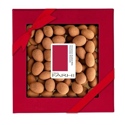 Rita Farhi Milk Chocolate Cinnamon Dusted Almonds in a Gift Box 200g Palm Oil Free Rita Farhi Milk Chocolate Cinnamon Dusted Almonds in a Gift Box 200g Palm Oil Free