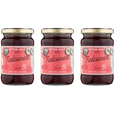 Otter Vale Redcurrant Jelly, fresh and fruity redcurrant flavour, hand-made in Devon, gluten-free, 300g glass jar x 3 Otter Vale Redcurrant Jelly, fresh and fruity redcurrant flavour, hand-made in Devon, gluten-free, 300g glass jar x 3