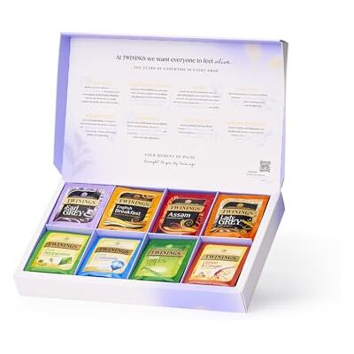 Twinings NEW Favourites Collection Gift Box Black Tea & Herbal Infusions Selection Tea Lover Gift 8 flavours 40 Recyclable Individually Wrapped Plant-Based Tea Bags Twinings NEW Favourites Collection Gift Box Black Tea & Herbal Infusions Selection Tea Lover Gift 8 flavours 40 Recyclable Individually Wrapped Plant-Based Tea Bags