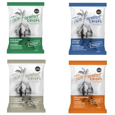 Two Farmers Crisps Vegan Mixed Selection Box 40g x 24 Two Farmers Crisps Vegan Mixed Selection Box 40g x 24
