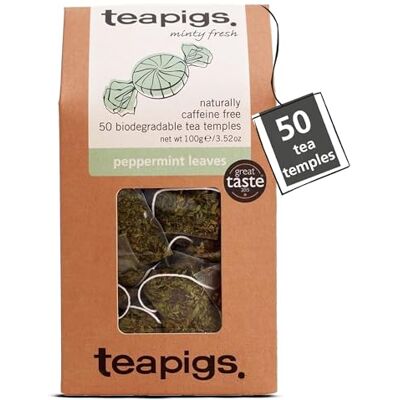 teapigs Whole Leaf Peppermint Tea Bags Caffeine-Free Herbal Infusion for Digestion & Freshness Biodegradable Tea Temples, Sustainably Sourced 50 Teabags (1 Pack) teapigs Whole Leaf Peppermint Tea Bags Caffeine-Free Herbal Infusion for Digestion & Freshness Biodegradable Tea Temples, Sustainably Sourced 50 Teabags (1 Pack)