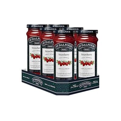 St Dalfour St. Dalfour Strawberry Fruit Spread 284g – No Added Sugar, 100% Real Fruit, All-Natural Jam Alternative, Vegan, Gluten-Free, Non-GMO, Made in France Bulk Pack 6 x 284g St Dalfour St. Dalfour Strawberry Fruit Spread 284g – No Added Sugar, 100% Real Fruit, All-Natural Jam Alternative, Vegan, Gluten-Free, Non-GMO, Made in France Bulk Pack 6 x 284g