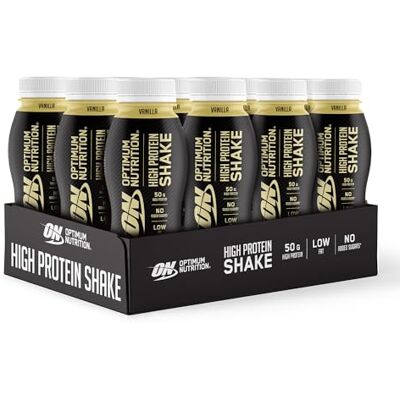 Optimum Nutrition ON High Protein Shake Bottles, Ready To Drink Healthy Snacks, No added sugars, low fat, Post Workout Snack for Men and Women, Vanilla Flavour, 12x500ml, Packaging may vary Optimum Nutrition ON High Protein Shake Bottles, Ready To Drink Healthy Snacks, No added sugars, low fat, Post Workout Snack for Men and Women, Vanilla Flavour, 12x500ml, Packaging may vary