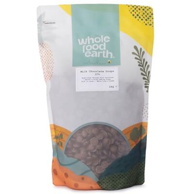 Wholefood Earth Milk Chocolate Drops 37% 1kg 37% Cocoa Baking Snacking Wholefood Earth Milk Chocolate Drops 37% 1kg 37% Cocoa Baking Snacking