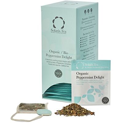 Solaris Organic Peppermint Delight Tea 100% Organic Whole Leaf Tea Certified Vegan 40x Biodegradable Stitched Teabags, (1 x 80 g) Solaris Organic Peppermint Delight Tea 100% Organic Whole Leaf Tea Certified Vegan 40x Biodegradable Stitched Teabags, (1 x 80 g)