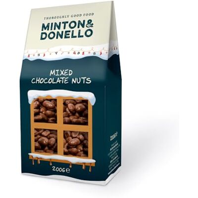 Minton & Donello Chocolate Covered Nut Box, 200g Minton & Donello Chocolate Covered Nut Box, 200g