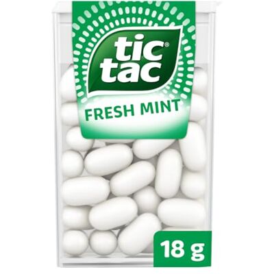 Tic Tac Classic Fresh Mints Sweets, Travel Essentials, Party Bag Fillers, On the Go Refreshment, Bulk Box of 24 x 18g Packs Tic Tac Classic Fresh Mints Sweets, Travel Essentials, Party Bag Fillers, On the Go Refreshment, Bulk Box of 24 x 18g Packs