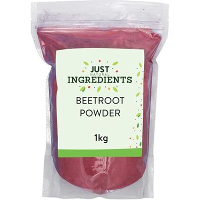 JustIngredients Beetroot Powder 1kg, Tasty Food Supplement, Use as Red Food Colouring for Juice, Baking, Smoothies JustIngredients Beetroot Powder 1kg, Tasty Food Supplement, Use as Red Food Colouring for Juice, Baking, Smoothies
