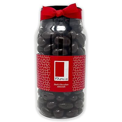 Rita Farhi Dark Chocolate Covered Almonds in a Ribbon Gift Jar Vegetarian and Chocolate Gift Assorted Chocolate Coated Nuts 770 g Palm Oil Free Rita Farhi Dark Chocolate Covered Almonds in a Ribbon Gift Jar Vegetarian and Chocolate Gift Assorted Chocolate Coated Nuts 770 g Palm Oil Free