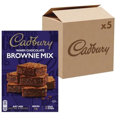 Cadbury Chocolate Brownie Cake Mix, Easy 3-Step Baking (5-Pack) Cadbury Chocolate Brownie Cake Mix, Easy 3-Step Baking (5-Pack)