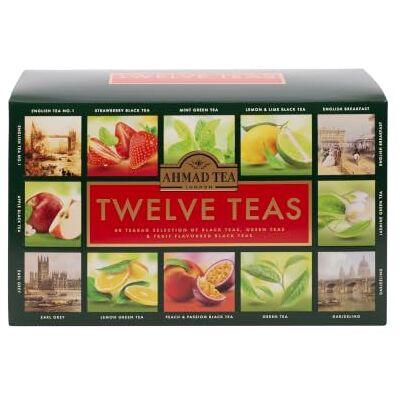 Ahmad Tea Gift Selection Pack Twelve Teas Selection Black, Green & Fruit Teas 60 Teabags 12 Tea Blends Tea Gift Set Ahmad Tea Gift Selection Pack Twelve Teas Selection Black, Green & Fruit Teas 60 Teabags 12 Tea Blends Tea Gift Set