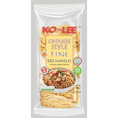 KOLEE Chinese Style Fine Egg Noodles Made with Free Range Eggs Source of Protein Noodles That Inspire (Pack of 12) KOLEE Chinese Style Fine Egg Noodles Made with Free Range Eggs Source of Protein Noodles That Inspire (Pack of 12)