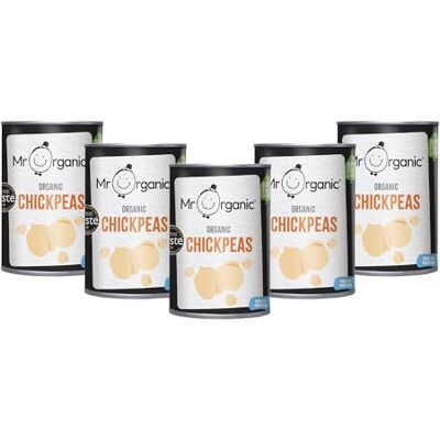 Mr Organic – Organic Chickpeas Case Pack 12 x 400g BPA-Free Tins – High Protein & Fibre – 1 of Your 5 a Day – Ready to Eat & Versatile – Certified Vegan & Soil Association Organic Mr Organic – Organic Chickpeas Case Pack 12 x 400g BPA-Free Tins – High Protein & Fibre – 1 of Your 5 a Day – Ready to Eat & Versatile – Certified Vegan & Soil Association Organic