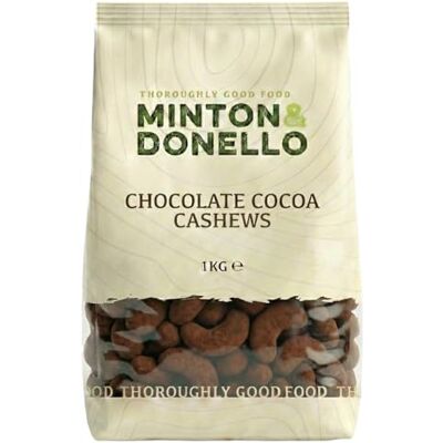 Minton & Donello Chocolate Cocoa Cashews 1kg – Roasted Cashew Nuts Coated in Smooth Milk Chocolate & Cocoa Powder, Gourmet Sweets & Nut Snacks, Great for Sharing & Desserts Bulk Pack Minton & Donello Chocolate Cocoa Cashews 1kg – Roasted Cashew Nuts Coated in Smooth Milk Chocolate & Cocoa Powder, Gourmet Sweets & Nut Snacks, Great for Sharing & Desserts Bulk Pack
