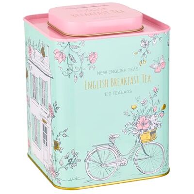 New English Teas English Breakfast Tea 120 Teabags in Vintage Floral Cottage Tin Premium Ceylon Black Tea Gift Set (240g) New English Teas English Breakfast Tea 120 Teabags in Vintage Floral Cottage Tin Premium Ceylon Black Tea Gift Set (240g)