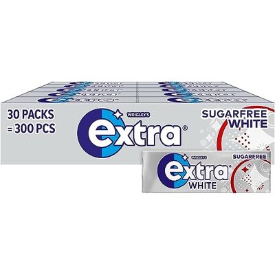 Extra White Chewing Gum Bulk Box, Sugar Free, Chewing Gum Bulk, 30 Packs of 10 Pieces Fresh Peppermint Breath & Stain Removal Ideal for Office Desk Breaks, Commuting & Daily Refreshment Extra White Chewing Gum Bulk Box, Sugar Free, Chewing Gum Bulk, 30 Packs of 10 Pieces Fresh Peppermint Breath & Stain Removal Ideal for Office Desk Breaks, Commuting & Daily Refreshment
