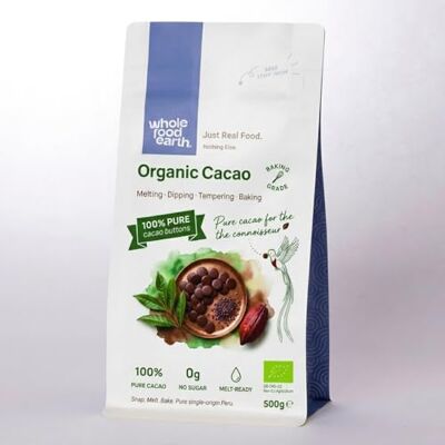 Wholefood Earth Organic Cacao Liquor Buttons 500g Organic Vegan 100% Cacao Wholefood Earth Organic Cacao Liquor Buttons 500g Organic Vegan 100% Cacao