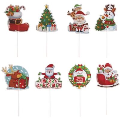 dekora Christmas Cake Picks in 8 Designs Christmas Baking Decoration for Cupcakes, Muffins, Cakes and other Sweet Treats Food-Safe Christmas Bakery Decoration 48 Pieces dekora Christmas Cake Picks in 8 Designs Christmas Baking Decoration for Cupcakes, Muffins, Cakes and other Sweet Treats Food-Safe Christmas Bakery Decoration 48 Pieces