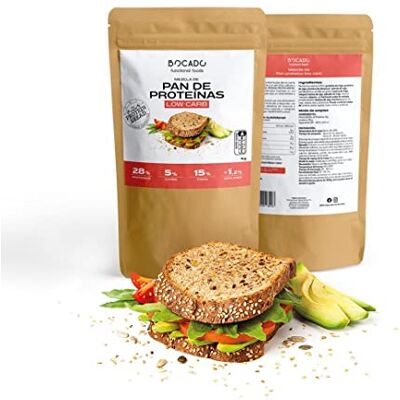 BOCADO LOW CARB PROTEIN BREAD MIX high in protein 1 kg. BOCADO LOW CARB PROTEIN BREAD MIX high in protein 1 kg.