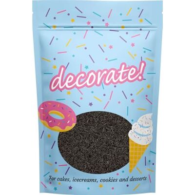 decorate! Matt Strands Dark Chocolate Flavoured Cake Topper Sprinkles 500g Edible Vermicelli Cupcake Decorations Ideal for Spooky Halloween Cakes, Bakes & Doughnuts decorate! Matt Strands Dark Chocolate Flavoured Cake Topper Sprinkles 500g Edible Vermicelli Cupcake Decorations Ideal for Spooky Halloween Cakes, Bakes & Doughnuts