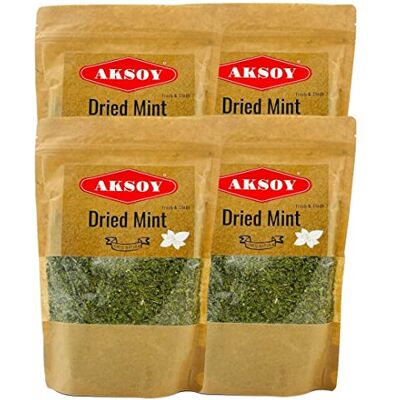 AKSOY Dried Leaves 1KG – 4 Packs (250g Each) – Loose Leaf Mint for Herbal Tea, Iced Tea, Cooking, Seasoning, and Infusing – Strong Aroma and Refreshing Taste AKSOY Dried Leaves 1KG – 4 Packs (250g Each) – Loose Leaf Mint for Herbal Tea, Iced Tea, Cooking, Seasoning, and Infusing – Strong Aroma and Refreshing Taste