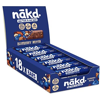 Nakd Blueberry Muffin Natural Fruit & Nut Bars - Vegan - Gluten Free - Healthy S Nakd Blueberry Muffin Natural Fruit & Nut Bars - Vegan - Gluten Free - Healthy S