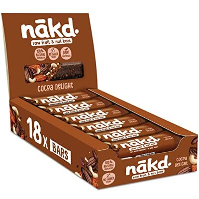 Nakd Cocoa Delight Snack Bar - Gluten Free, Vegan, No Sugar - 35g Nakd Cocoa Delight Snack Bar - Gluten Free, Vegan, No Sugar - 35g