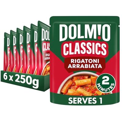 Dolmio Classics Rigatoni Arrabiata Pasta ready in 2 minutes Pasta Ready Meal serves 1 multipack 6x 250g Dolmio Classics Rigatoni Arrabiata Pasta ready in 2 minutes Pasta Ready Meal serves 1 multipack 6x 250g