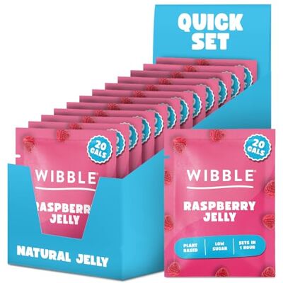 Wibble Jelly Crystals, Raspberry Natural Jelly Powders, Quick Set, 12 Pack, Jello, Low Sugar, Plant-Based, Low Calorie Snack, Healthy Dessert, Serves 4, Vegan Jelly Crystals, Vegetarian Jello Powder Wibble Jelly Crystals, Raspberry Natural Jelly Powders, Quick Set, 12 Pack, Jello, Low Sugar, Plant-Based, Low Calorie Snack, Healthy Dessert, Serves 4, Vegan Jelly Crystals, Vegetarian Jello Powder