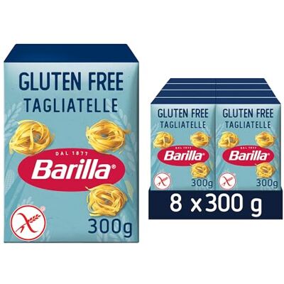 Barilla Gluten Free Tagliatelle Pasta 8 x 300g – Made with Corn & Rice – Non-GMO, Vegan – Long-Cut Italian Style – Bulk Pack Barilla Gluten Free Tagliatelle Pasta 8 x 300g – Made with Corn & Rice – Non-GMO, Vegan – Long-Cut Italian Style – Bulk Pack