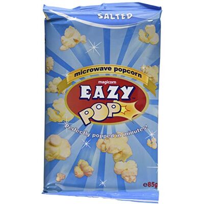 The Great British Confectionery Company EAZY POP MICROWAVE POPCORN SALTED FLAVOUR 85G 16 PACK FULL CASE VEGETARIAN The Great British Confectionery Company EAZY POP MICROWAVE POPCORN SALTED FLAVOUR 85G 16 PACK FULL CASE VEGETARIAN