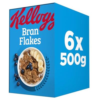 Bran Flakes Kellogg's Breakfast Cereal 6x500g Bran Flakes Kellogg's Breakfast Cereal 6x500g