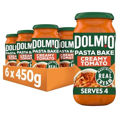Dolmio Pasta Bake Creamy Tomato Pasta Sauce Jar, Bulk Multipack 6 x 450g Dolmio Pasta Bake Creamy Tomato Pasta Sauce Jar, Bulk Multipack 6 x 450g