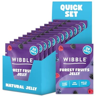 Wibble Jelly Crystals, Forest Fruits Natural Jelly Powders, Quick Set, 12 pack, Low Sugar, Plant-Based, Low Calorie Snack, Healthy Dessert, Serves 4, Vegan Jelly Crystals, Vegetarian Jello Powder Wibble Jelly Crystals, Forest Fruits Natural Jelly Powders, Quick Set, 12 pack, Low Sugar, Plant-Based, Low Calorie Snack, Healthy Dessert, Serves 4, Vegan Jelly Crystals, Vegetarian Jello Powder