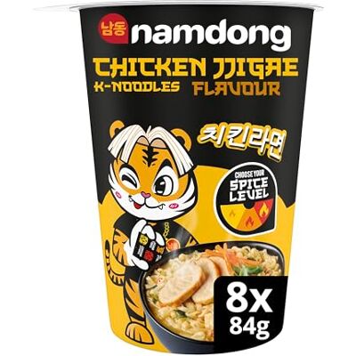 Namdong Chicken Jjigae Noodle Pot Korean-style instant noodles with a sachet of chilli mix 8x 84 g Namdong Chicken Jjigae Noodle Pot Korean-style instant noodles with a sachet of chilli mix 8x 84 g