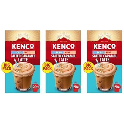 Kenco Iced/Hot Salted Caramel Instant Coffee Sachets x20 (Pack of 3, Total 60 Sachets) Kenco Iced/Hot Salted Caramel Instant Coffee Sachets x20 (Pack of 3, Total 60 Sachets)